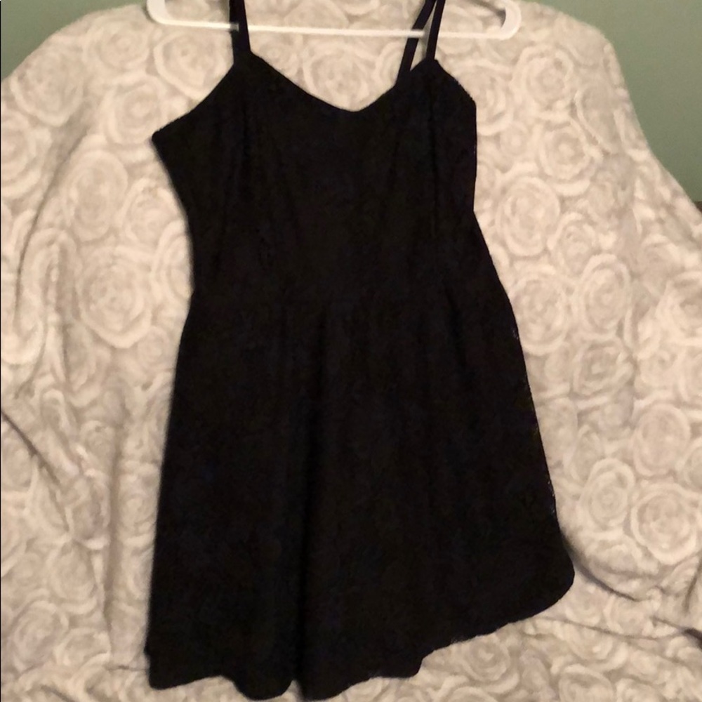 Black short, tank top dress